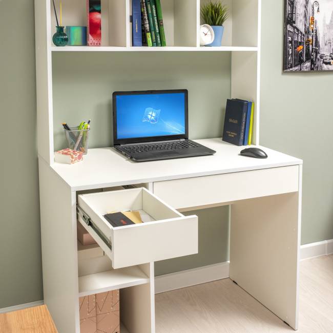 Стол компьютерный Комфорт 12.77F цвет белый шагрень