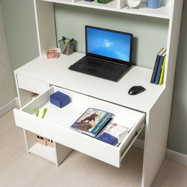 Стол компьютерный Комфорт 12.77F цвет белый шагрень