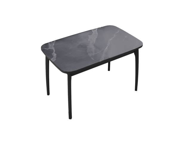 Стол DikLine MK15 Керамика Серый мрамор/подстолье черное/опоры черные