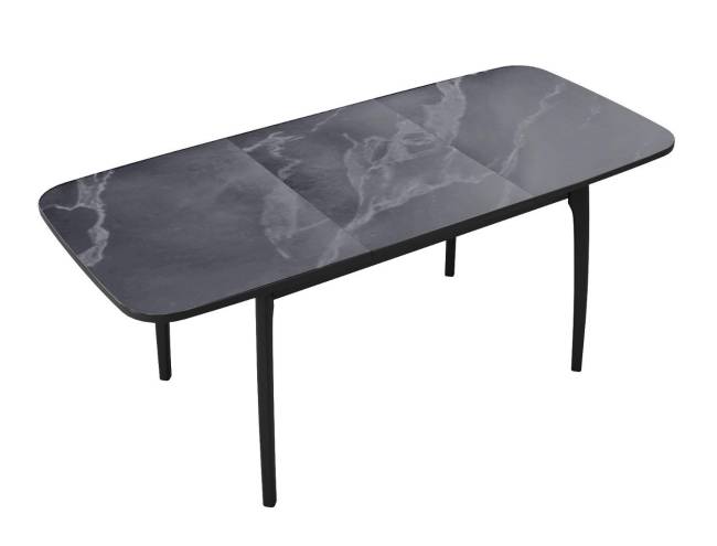 Стол DikLine MK15 Керамика Серый мрамор/подстолье черное/опоры черные