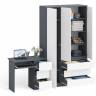 Стол компьютерный МС-6 правый и шкаф-комод с дверкой МШ-1200-1 Мори цвет графит/белый