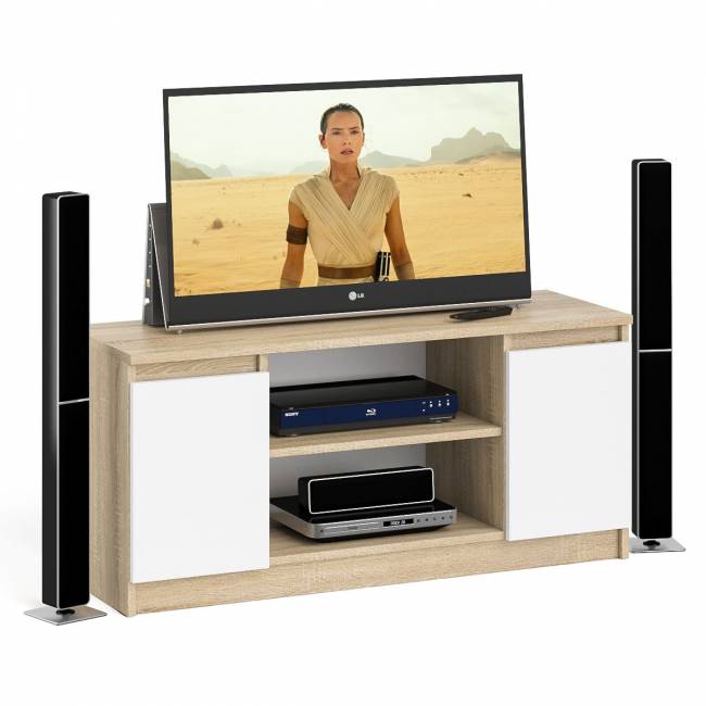 Тумба ТВ Мори МТВ1200.1 цвет дуб сонома/белый