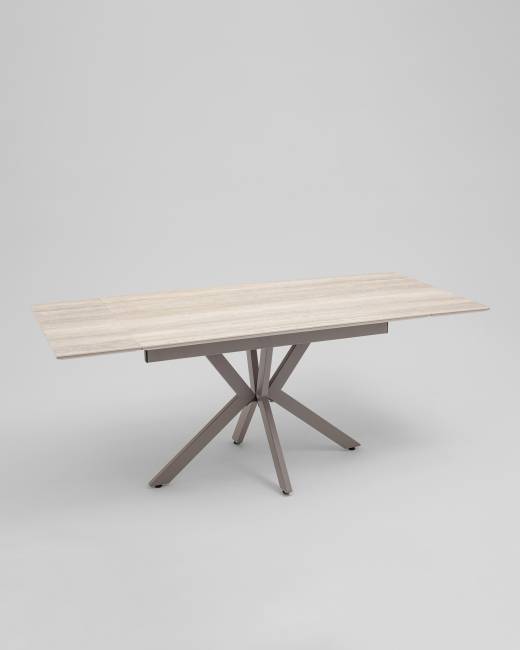 Стол Marmer 120-180/80/76 см подстолье металл капучино