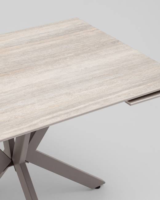 Стол Marmer 120-180/80/76 см подстолье металл капучино