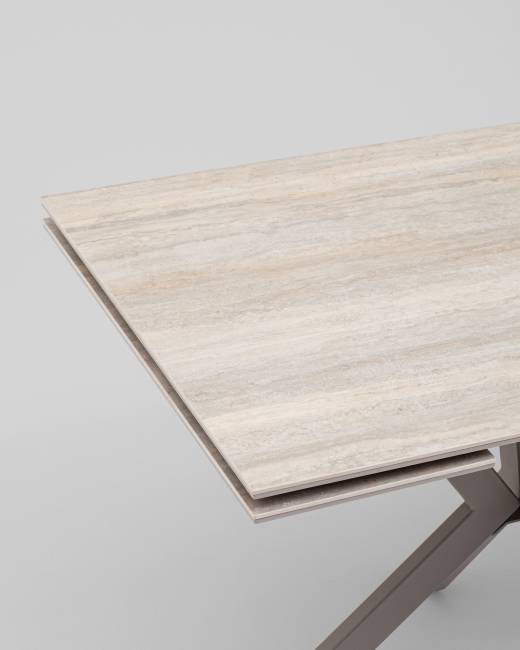 Стол Marmer 120-180/80/76 см подстолье металл капучино