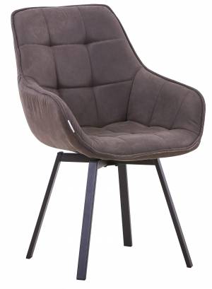 Полукресло поворотное Milan велюр темно-коричневый/черные опоры