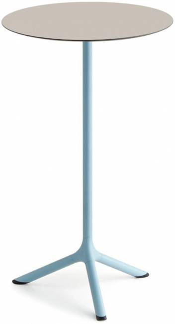 Стол ламинированный барный Tripe голубой, тортора Ø600х1100 мм
