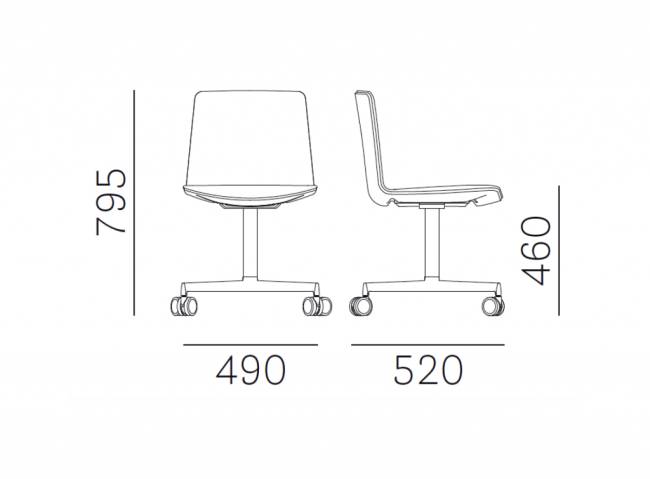 Стул офисный на колесах Noa белый, зеленый 490х520х795 мм Стул офисный на колесах Noa белый, зеленый 490х520х795 мм