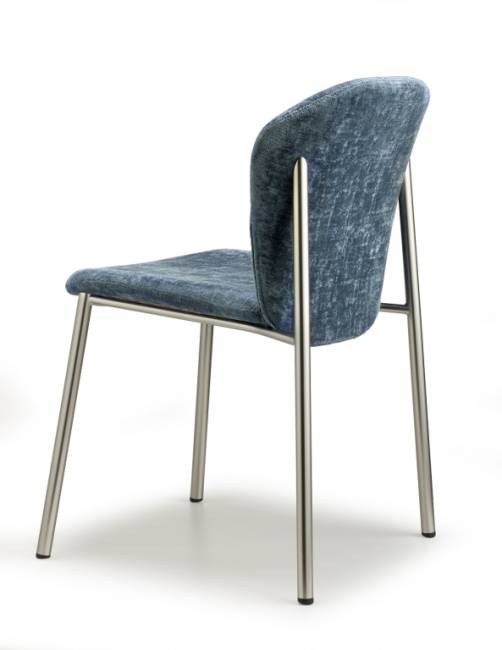 Стул с обивкой Finn матовый никель, синий 480х530х780 мм