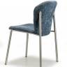 Стул с обивкой Finn матовый никель, синий 480х530х780 мм