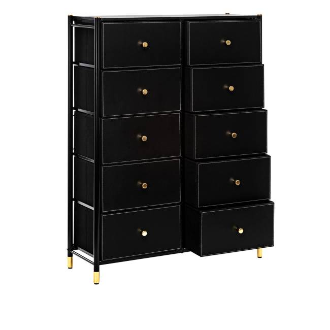 Комод Leset Нирита/Хайди, 10 ящиков, Черный Черный Черный