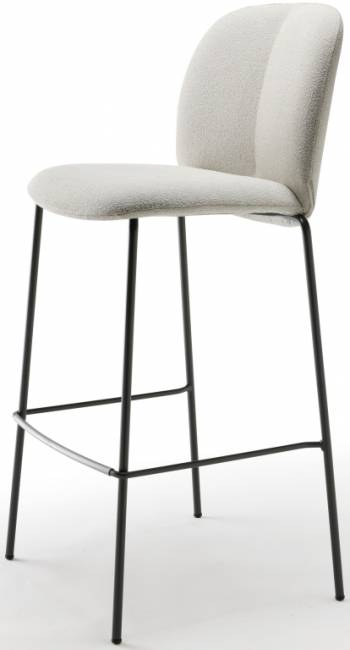 Стул барный с обивкой Mentha Pop антрацит, слоновая кость 480х550х1110 мм Стул барный с обивкой Mentha Pop антрацит, слоновая кость 480х550х1110 мм