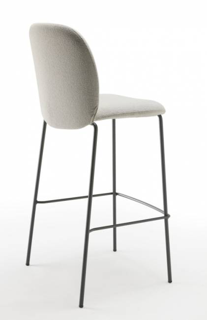 Стул барный с обивкой Mentha Pop антрацит, слоновая кость 480х550х1110 мм Стул барный с обивкой Mentha Pop антрацит, слоновая кость 480х550х1110 мм