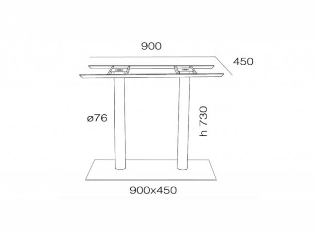 Подстолье металлическое двойное Modus II 900х450х730 мм