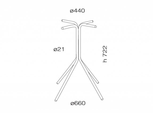 Подстолье металлическое Quick Ø660x722 мм