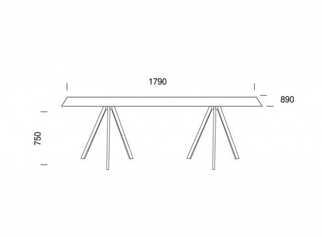 Стол ламинированный Tower черный 1790х890х750 мм