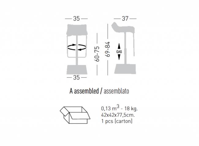 Стул пластиковый барный Micro X 350х370х840 мм