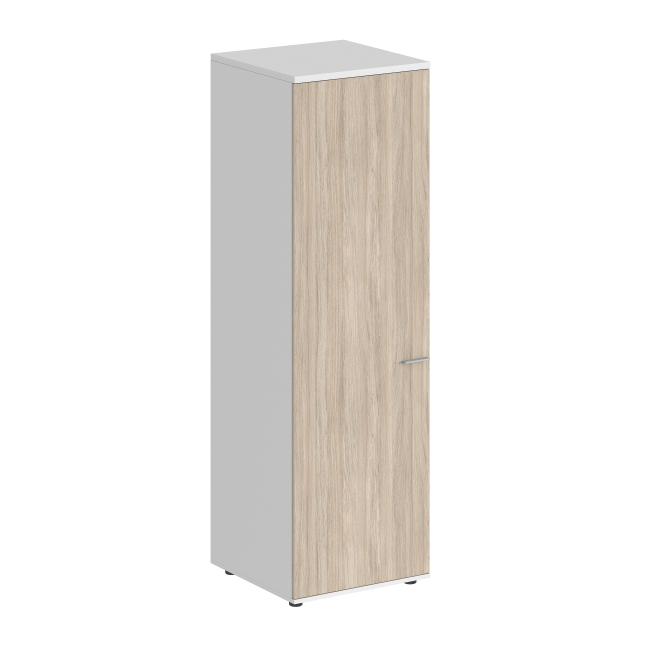 SG.826.WH.OL.L / Гардероб 600х600х1955, з.ст ЛДСП 16 мм, левый / корпус: белый; фасад: дуб светлый