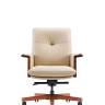 Кресло офисное / Вивальди  LB  / Vivaldi LB / бежевая кожа / деревянная крестовина