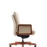 Кресло офисное / Вивальди  LB  / Vivaldi LB / бежевая кожа / деревянная крестовина