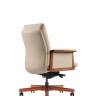 Кресло офисное / Вивальди  LB  / Vivaldi LB / бежевая кожа / деревянная крестовина