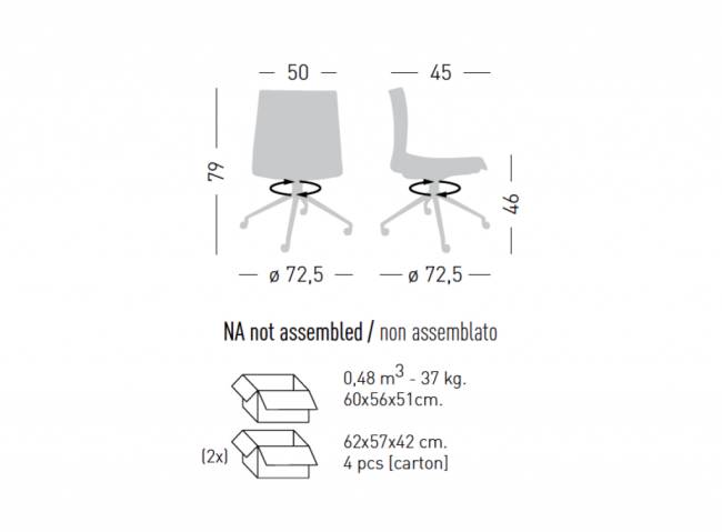 Стул офисный пластиковый Kanvas 2 UR 640х640х790 мм