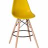 Стул барный LMZL-PP623G, ножки светлый бук, цвет сиденья жёлтый