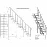 Модульная лестница Стандарт - Классик (прямой марш) 2925-3055, 225, Серый