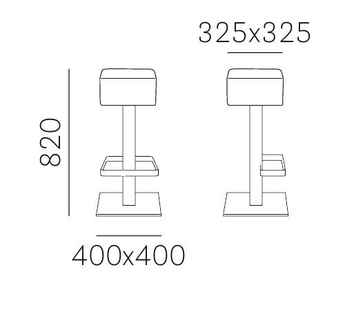 Табурет барный с обивкой HX 400х400x820 мм Табурет барный с обивкой HX 400х400x820 мм