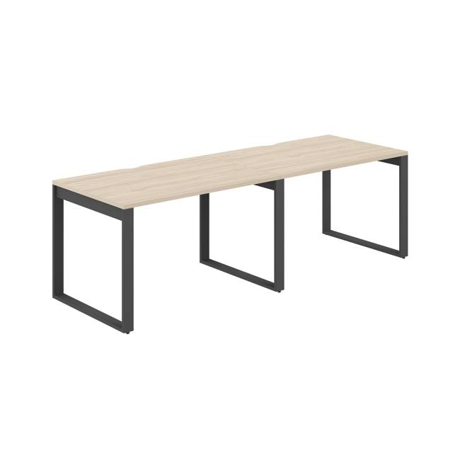 AG.177.AR.V.72.AN / Рабочая станция s-b-s 2400х800х750 / профиль О-образный: 70х20 антрацит; столешница с вырезом; столешница: акация равелло