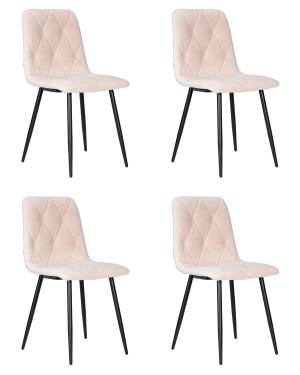 Набор 4 шт Стул обеденный DOBRIN CHILLY ROMBO, Бежевый Simple 44, основание черный