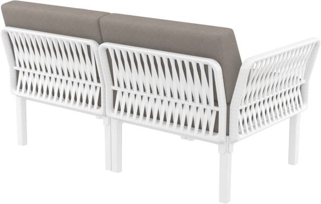 Диван пластиковый двухместный с подушками Portofino Lounge белый, светло-коричневый 1600х800х690 мм Диван пластиковый двухместный с подушками Portofino Lounge белый, светло-коричневый 1600х800х690 мм