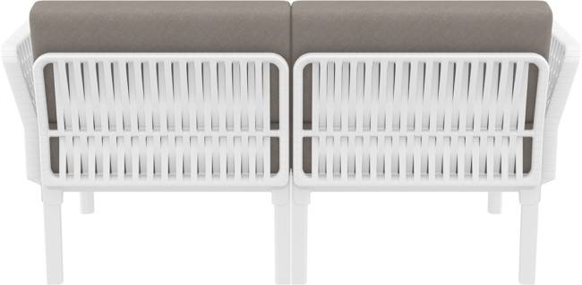 Диван пластиковый двухместный с подушками Portofino Lounge белый, светло-коричневый 1600х800х690 мм Диван пластиковый двухместный с подушками Portofino Lounge белый, светло-коричневый 1600х800х690 мм