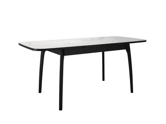 Стол DikLine MK15 Керамика Белый мрамор/подстолье черное/опоры черные