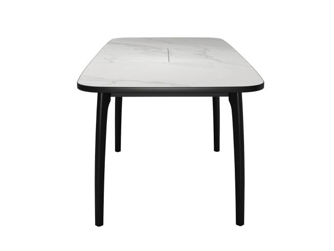 Стол DikLine MK15 Керамика Белый мрамор/подстолье черное/опоры черные