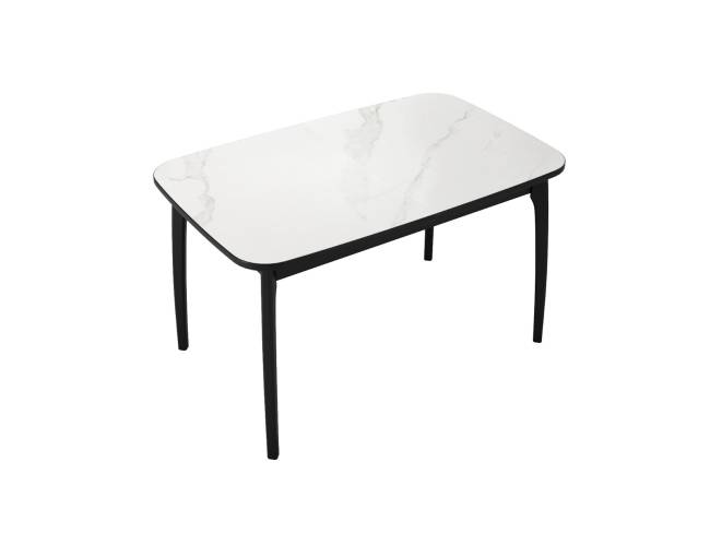 Стол DikLine MK15 Керамика Белый мрамор/подстолье черное/опоры черные