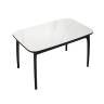 Стол DikLine MK15 Керамика Белый мрамор/подстолье черное/опоры черные