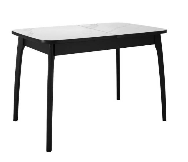 Стол DikLine MK15 Керамика Белый мрамор/подстолье черное/опоры черные