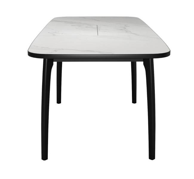 Стол DikLine MK15 Керамика Белый мрамор/подстолье черное/опоры черные