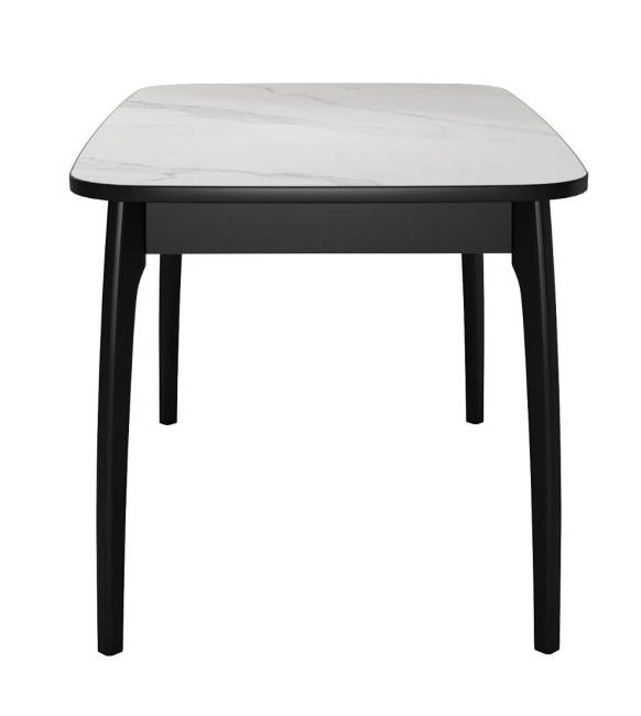 Стол DikLine MK15 Керамика Белый мрамор/подстолье черное/опоры черные