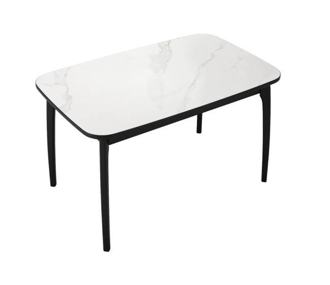 Стол DikLine MK15 Керамика Белый мрамор/подстолье черное/опоры черные
