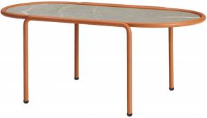 Столик кофейный металлический Dress Code терракотовый, камень 770х400х300 мм