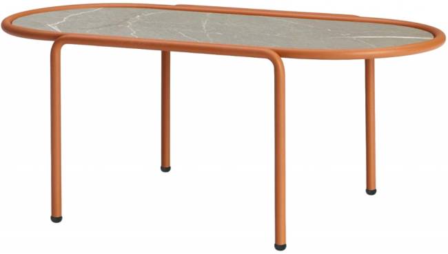 Столик кофейный металлический Dress Code терракотовый, камень 770х400х300 мм Столик кофейный металлический Dress Code терракотовый, камень 770х400х300 мм