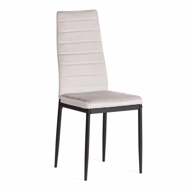 Стул Easy (mod. 24-1) металл, вельвет, 49 х 41 х 98 см, Light grey (светло-серый) HLR14 / черный (Комплект из 4 шт.) Light grey (светло-серый) HLR14 / черный металл, вельвет