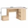 Угловой компьютерный стол Мори МС-16 правый с тумбой ТМП400 цвет дуб сонома