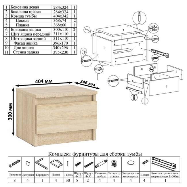 Угловой компьютерный стол Мори МС-16 правый с тумбой ТМП400 цвет дуб сонома