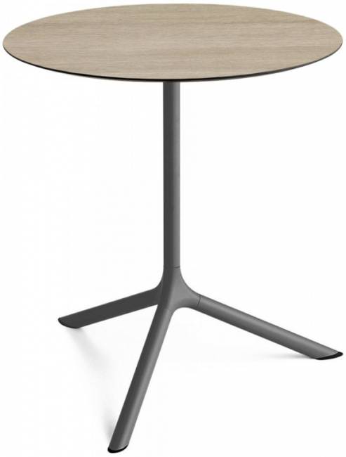 Стол ламинированный обеденный Tripe Maxi антрацит, состаренный дуб тортора Ø800х740 мм Стол ламинированный обеденный Tripe Maxi антрацит, состаренный дуб тортора Ø800х740 мм