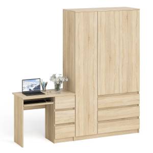 Стол компьютерный МС-6 правый и шкаф-комод с дверкой МШ-1200-1 Мори цвет дуб сонома