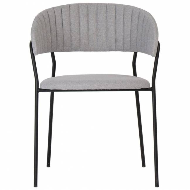 Стул Turin светло-серая рогожка с чёрными ножками