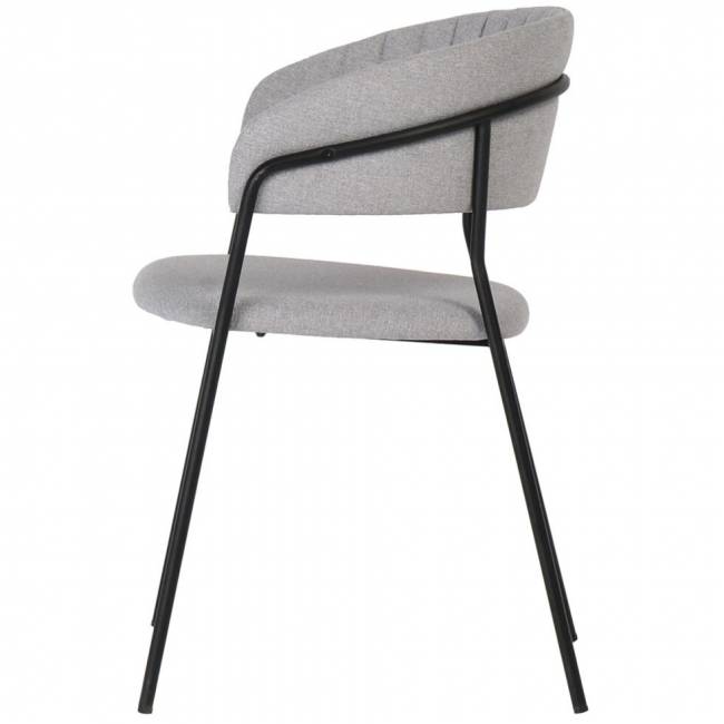 Стул Turin светло-серая рогожка с чёрными ножками